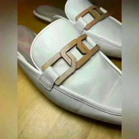 Rockport Total Motion Laylani Cream White Chain Link Mule Slides Flats Sz 6.5 - Picture 3 of 9